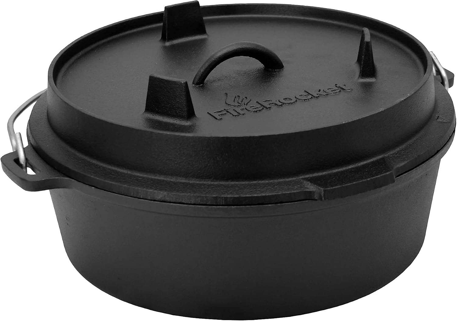 Dutch Oven 6 qt 5.5 L Premium Cast Iron Casserole without Feet Cast Pot Dutch Cooking Pot Gas Grill Open Fire