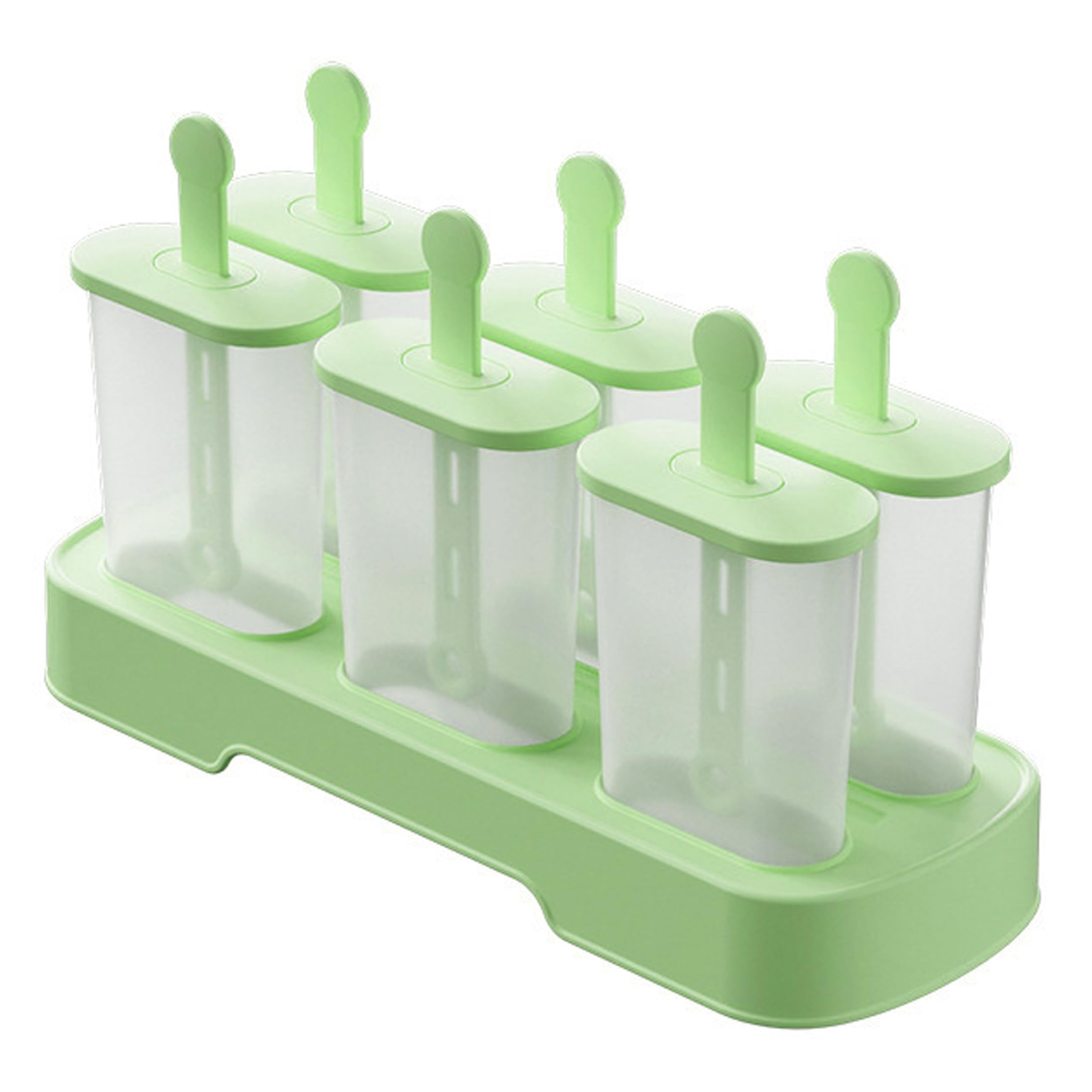 Sjfbebsy Silicone Popsicle Molds, 6-Cavity Popsicle Molds Ice Mold with Easy Release Food-Grade Pp Ice Cream Mold Mint Green
