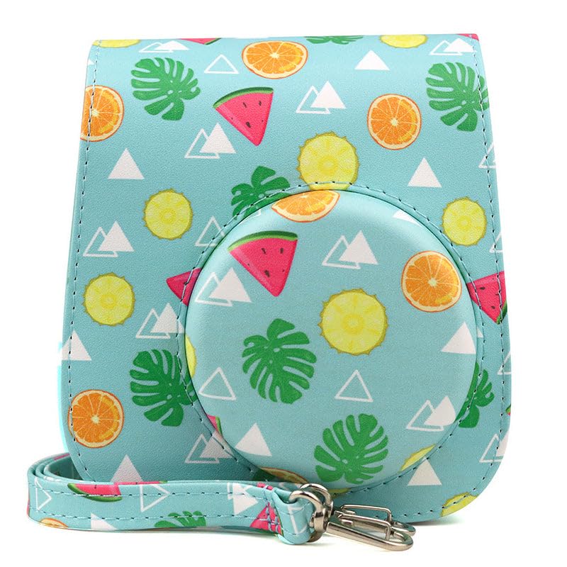 ZIKKON Protective Camera Case Compatible with Fuji-Film Instant Insta-x Mini 11/9/8 PU Leather Bag with Adjustable Shoulder Strap- Fruit-image-40