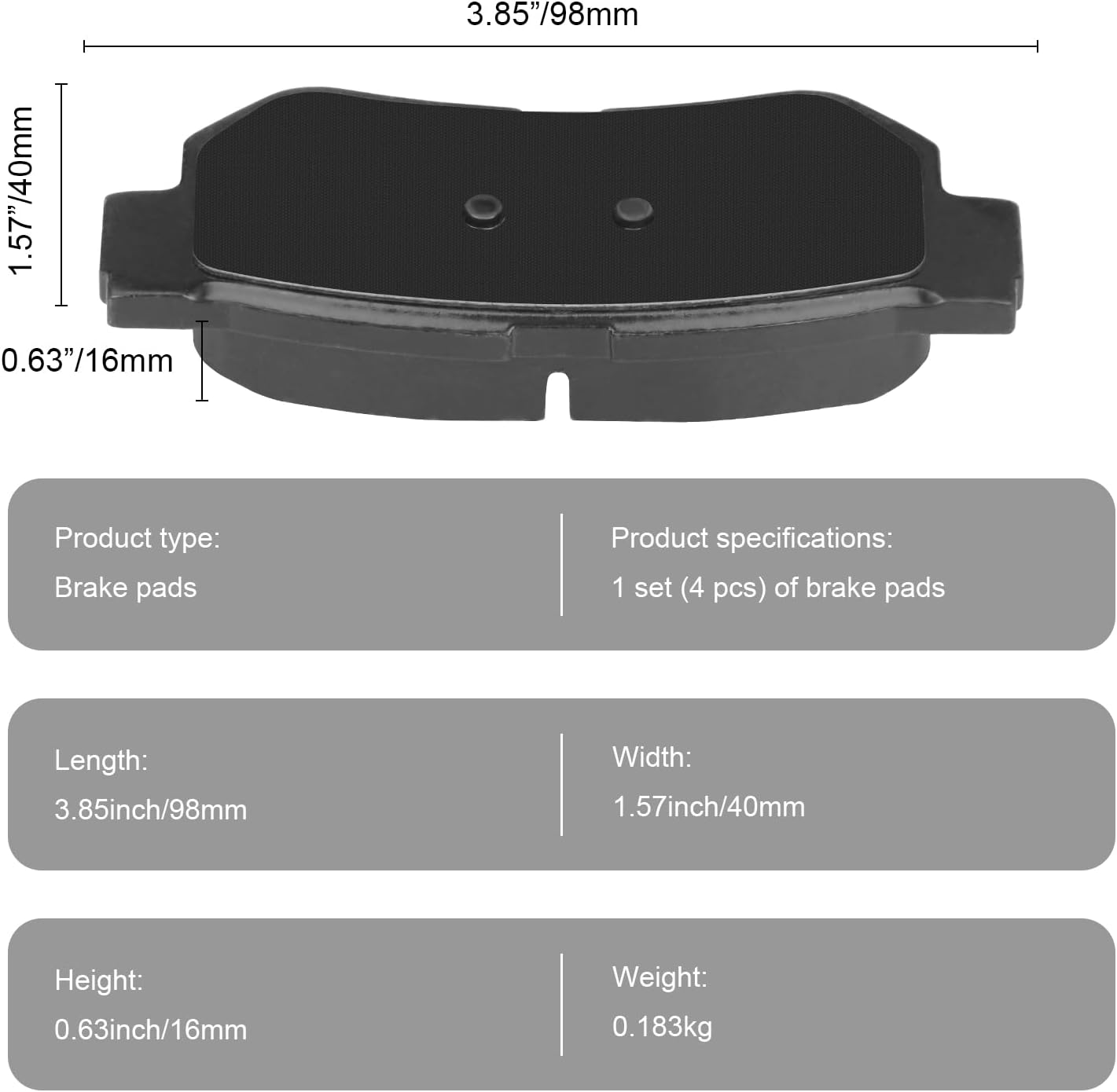 Ceramic Rear Brake Pads Set Compatible with Kia Amanti, Magentis, Optima, Sportage;Compatible With Select Hyundai Azera, Elantra, Santa Fe, Sonata, Tucson, XG300, XG350 (HZ813)