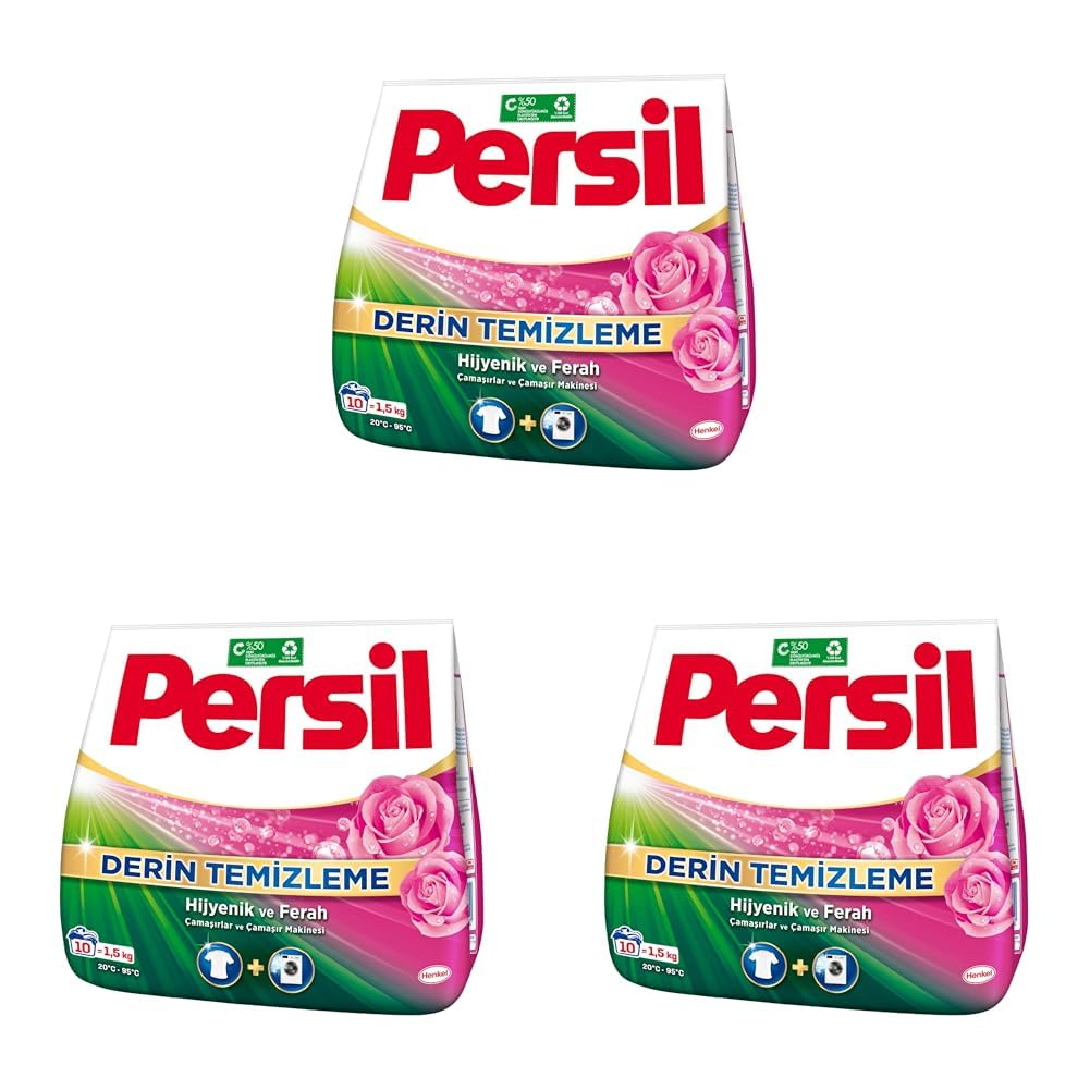 Persil Toz Çamaşır Deterjanı 1,5 kg 10 Yıkama Gülün Büyüsü, Gülün Büyüsü 1.5kg (3 paketi)
