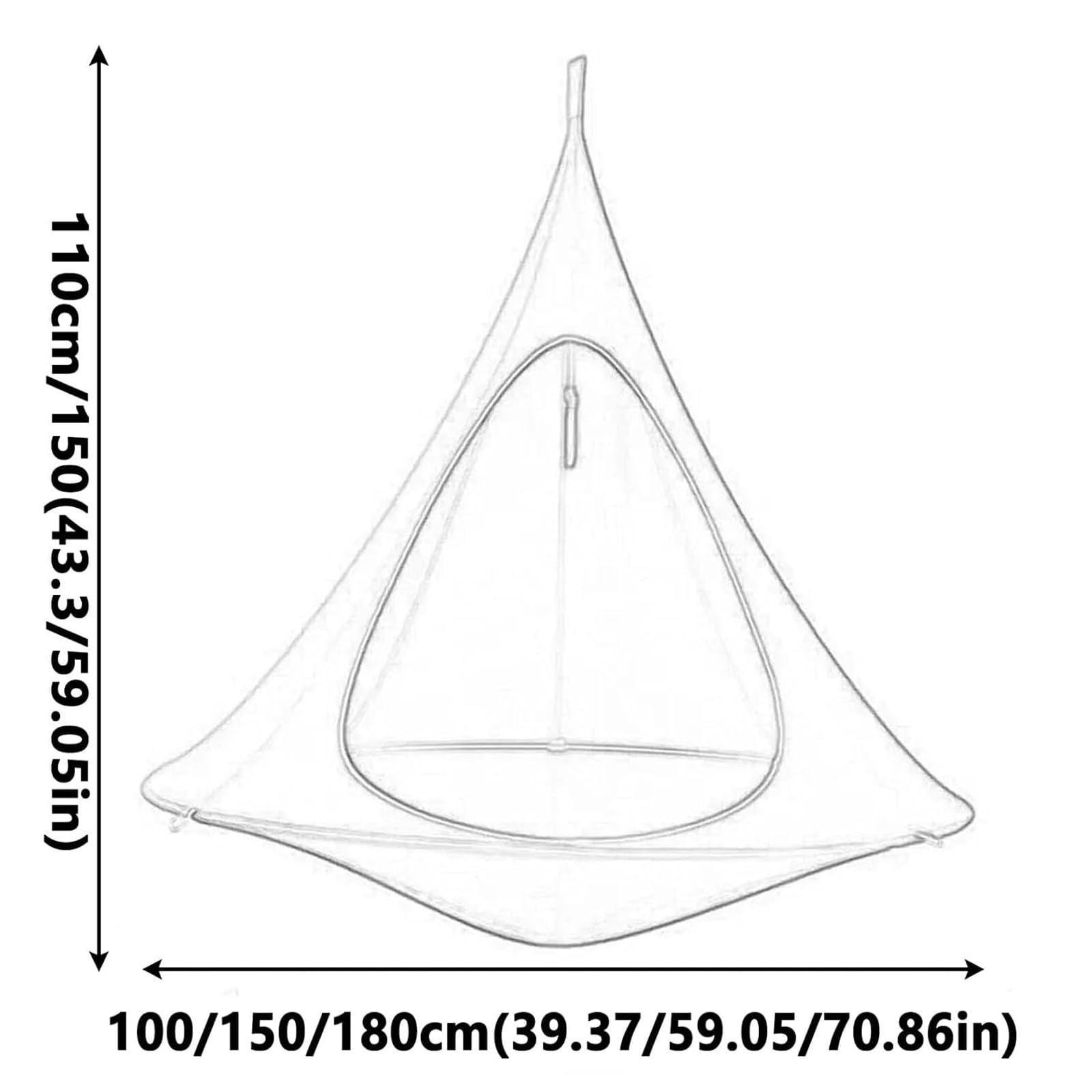 Hamac de Camping, Balançoire Suspendue en Corde avec Corde réglable, Tente à Suspendre, Oxford, Fauteuil Suspendu, pour l'extérieur, l'intérieur, Le Camping, la Plage,café,100cm*110cm