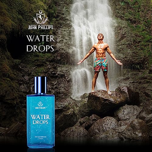 Image of John Phillips Water Drops | Aquatic & Fresh Marine Fragrance | Eau De French Perfume | 2000+ Sprays | Long Lasting Powerful Scent For Men & Women - 125 ml