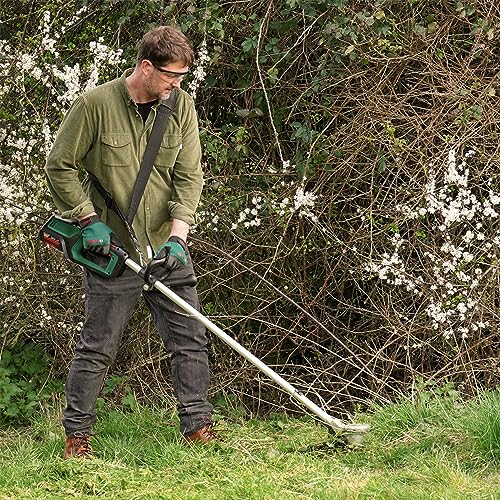 Bosch Akku-Freischneider AdvancedBrushCut 36V-23-750 (für anspruchsvolleres Freischneiden; 36-Volt-System; Schnittkreisdurchmesser: 33 cm (Faden), 23 cm (Messer);1 x Akku 2,0 Ah und Ladegerät 3