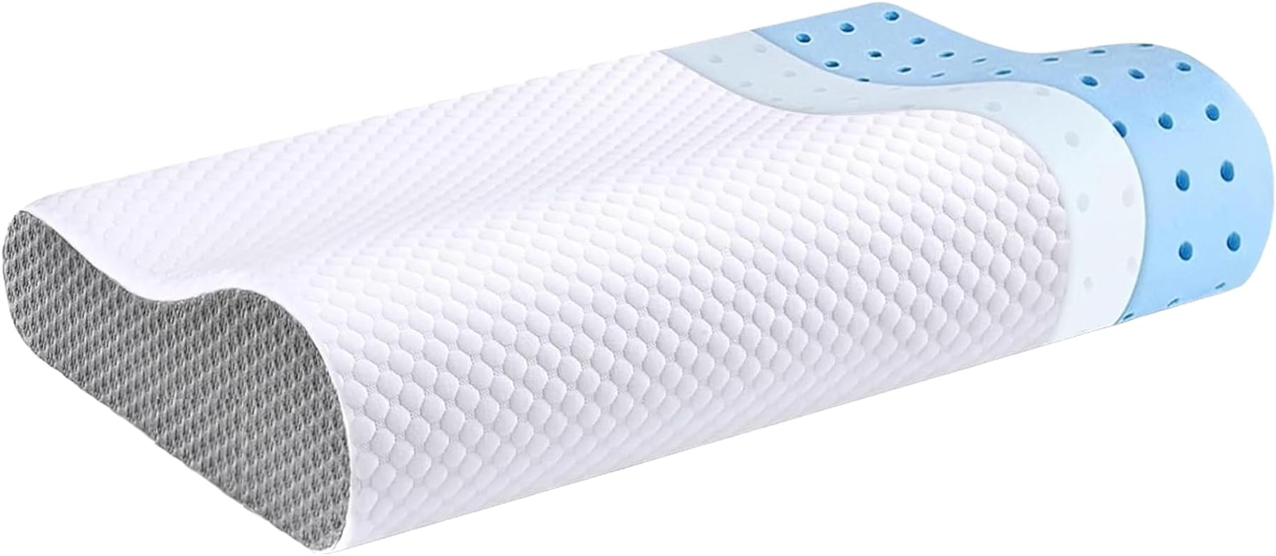 – Dreamliner Doppia Contour Memory Foam Pillow 40x60 x 9-11cm, Ergonomic Orthopedic Cervical for Neck and Shoulder Pain, Side Back Stomach Sleeper