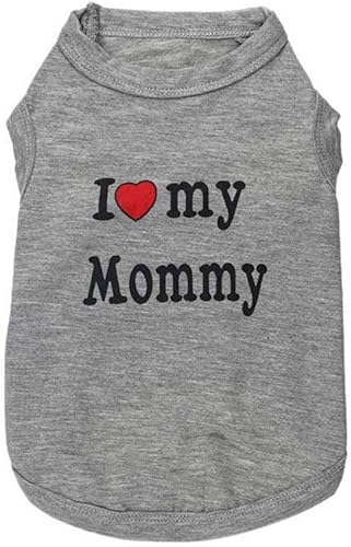 Miniatura 3 de Camiseta para perro con texto en inglés "I Love My Daddy", chaleco de regalo para mamá, ropa de disfraz para cachorros pequeños, gatos, gatitos,