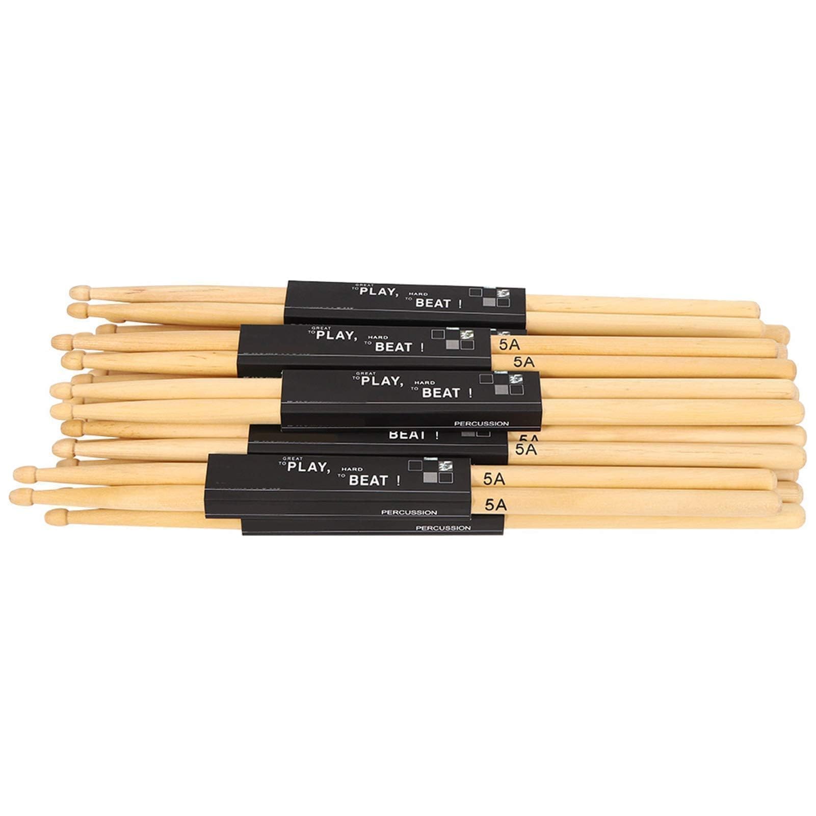 Profesional 12 Pares de Baquetas Madera de Arce Caja de Tambor Palo de Tambor Martillo de Tambor Palo de Tambor de Baquetas para Cajas y bater¡§AAS Accesorios