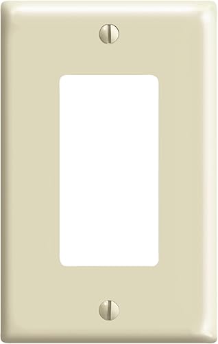Miniatura 1 de Leviton 80601-I - Placa decorativa GFCI para pared, tamaño medio, termoestable, montaje para dispositivo, marfil, 1 paquete