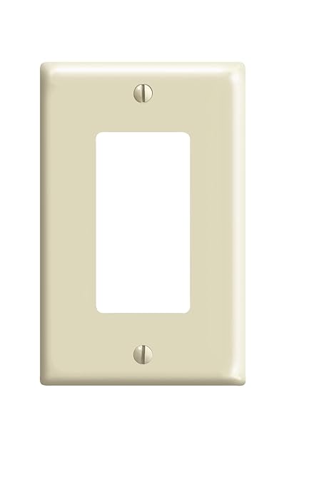 Leviton 80601-I 1-Gang Decora/GFCI Device Wallplate, Midway Size, Thermoset, Device Mount, Ivory