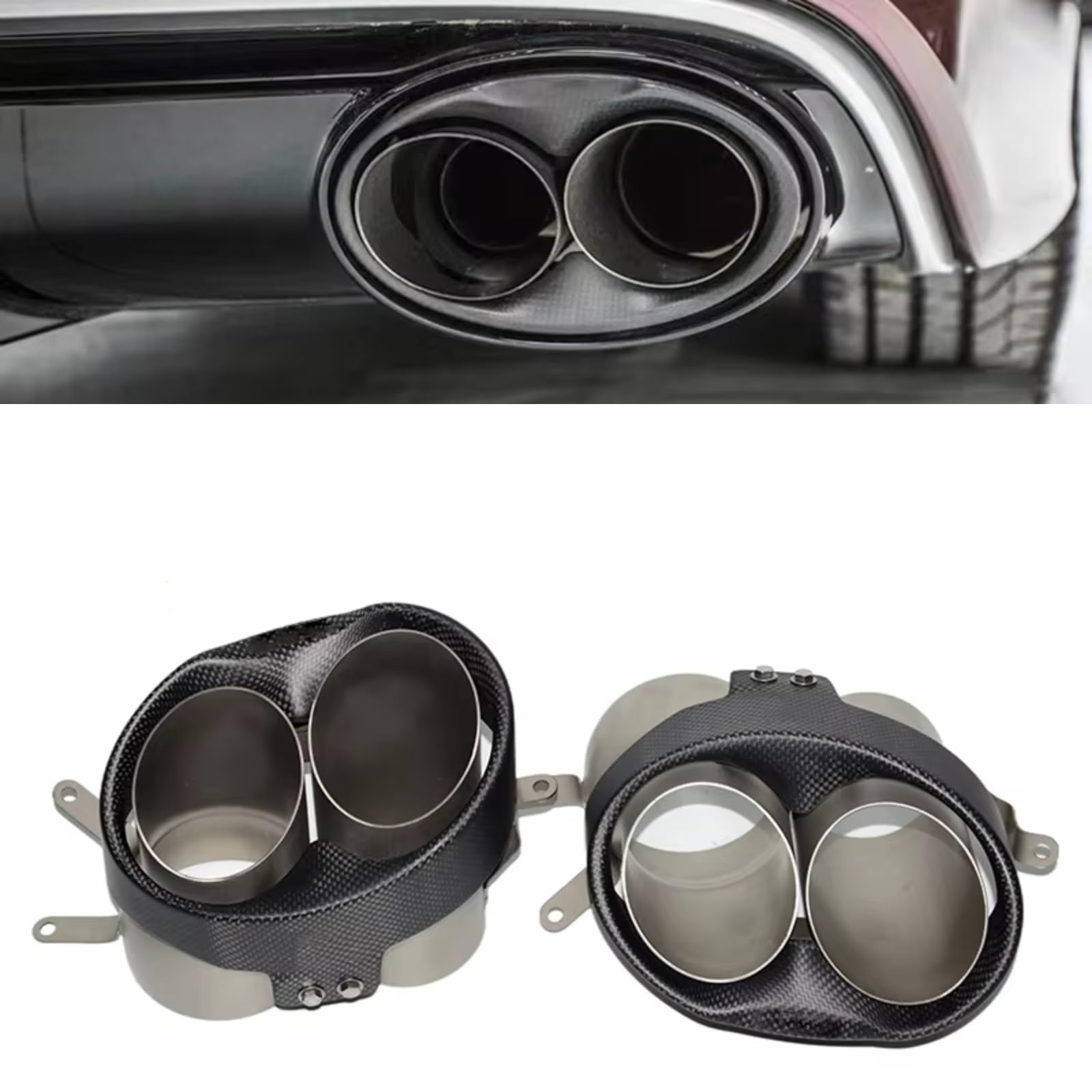 Embout Echappement Pour RS6 RS7 2012-2018 Mise À Niveau Du Tuyau D'échappement Embout De Silencieux Buse Voiture Embout Silencieux(12-15 S7)