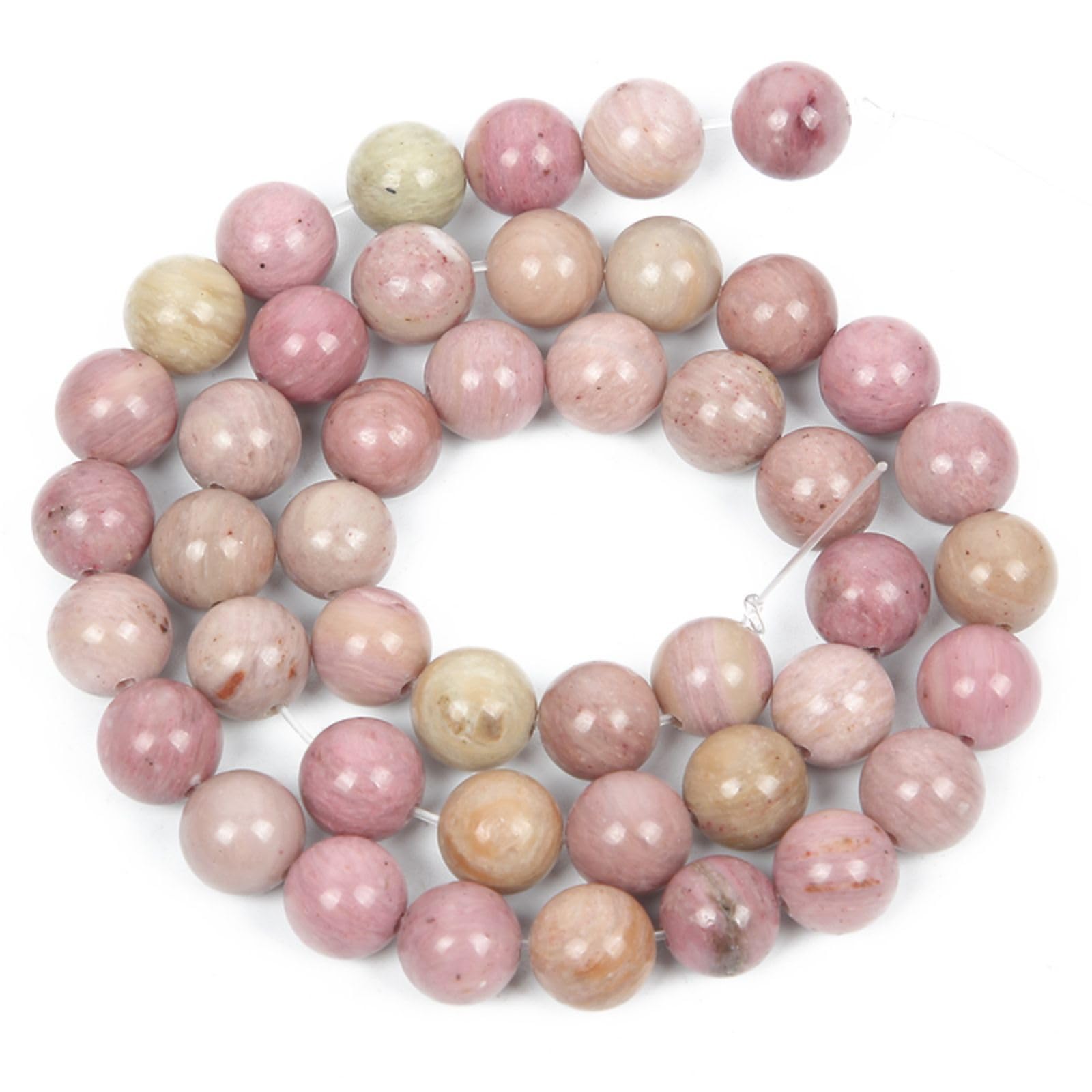 36 perline rotonde in pietra di diaspro rosso naturale effetto legno da 10 mm per la creazione di gioielli fai da te, braccialetti e collane.