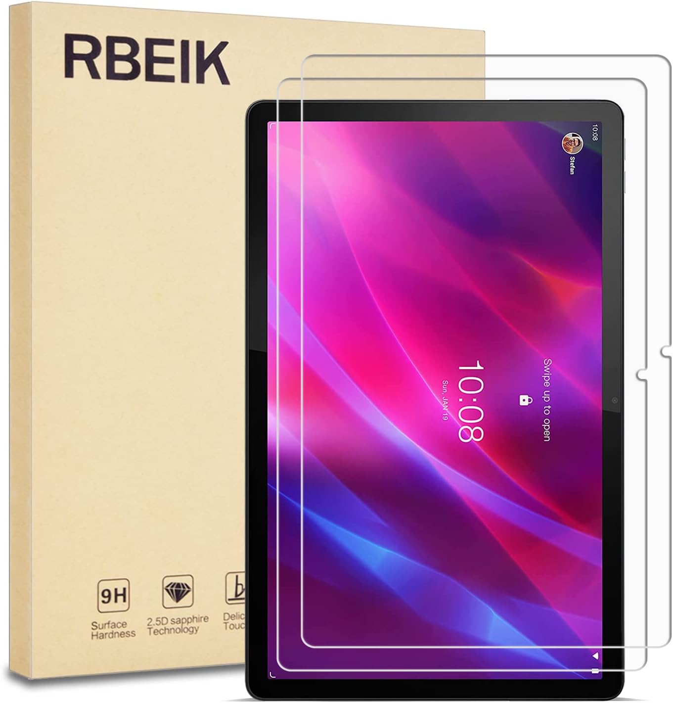 RBEIK [2PACK] Screen Protector Glass Compatible with Lenovo Tab P11 5G/P11/P11 Plus, with 9H Hardness Tempered Glass Anti-Scratch Anti-Fingerprint Easy-Install Feature