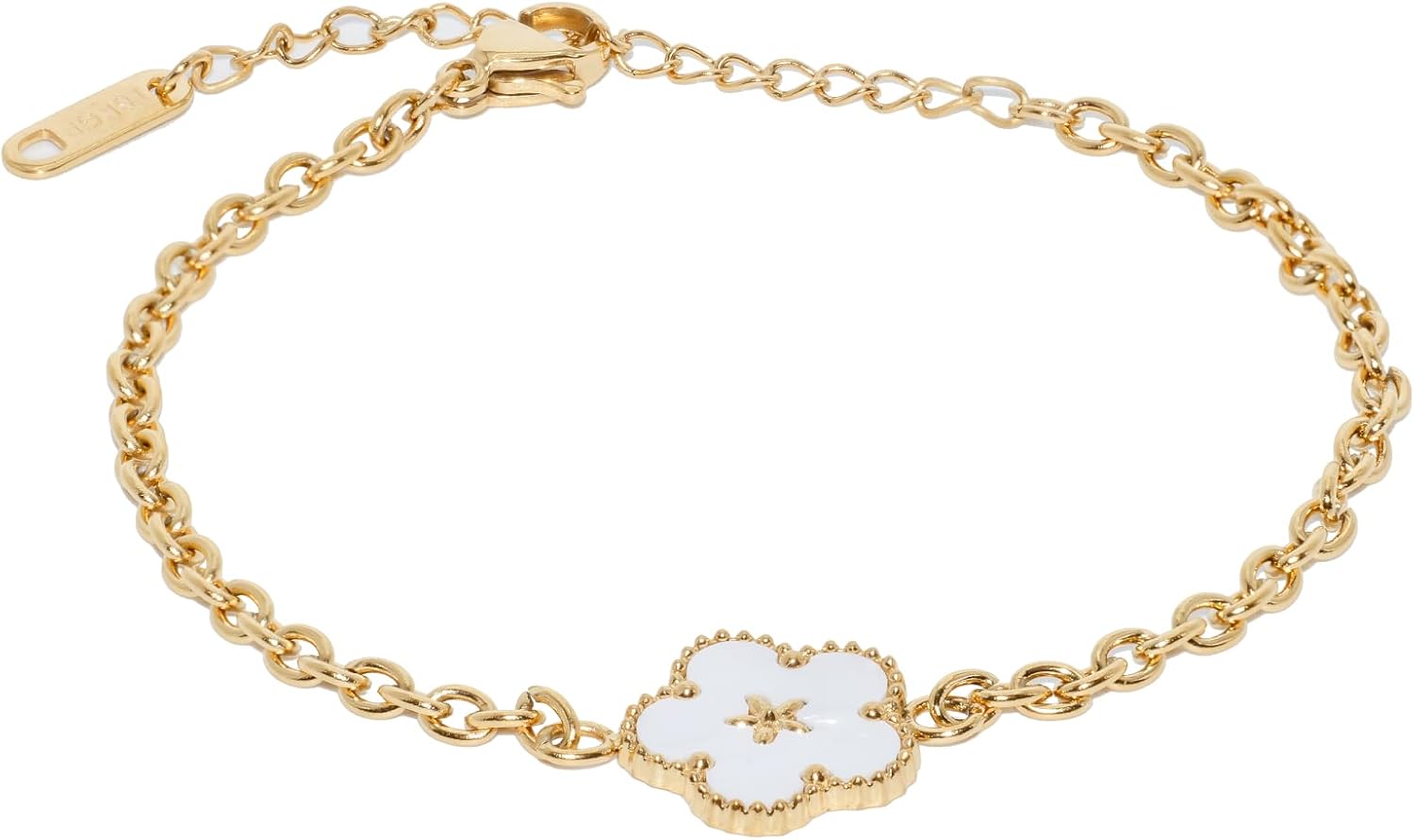 Gold Bracelets for Women 18K Gold Plated Clover Bracelet Fashion Jewelry for Women Trendy Link Bracelet