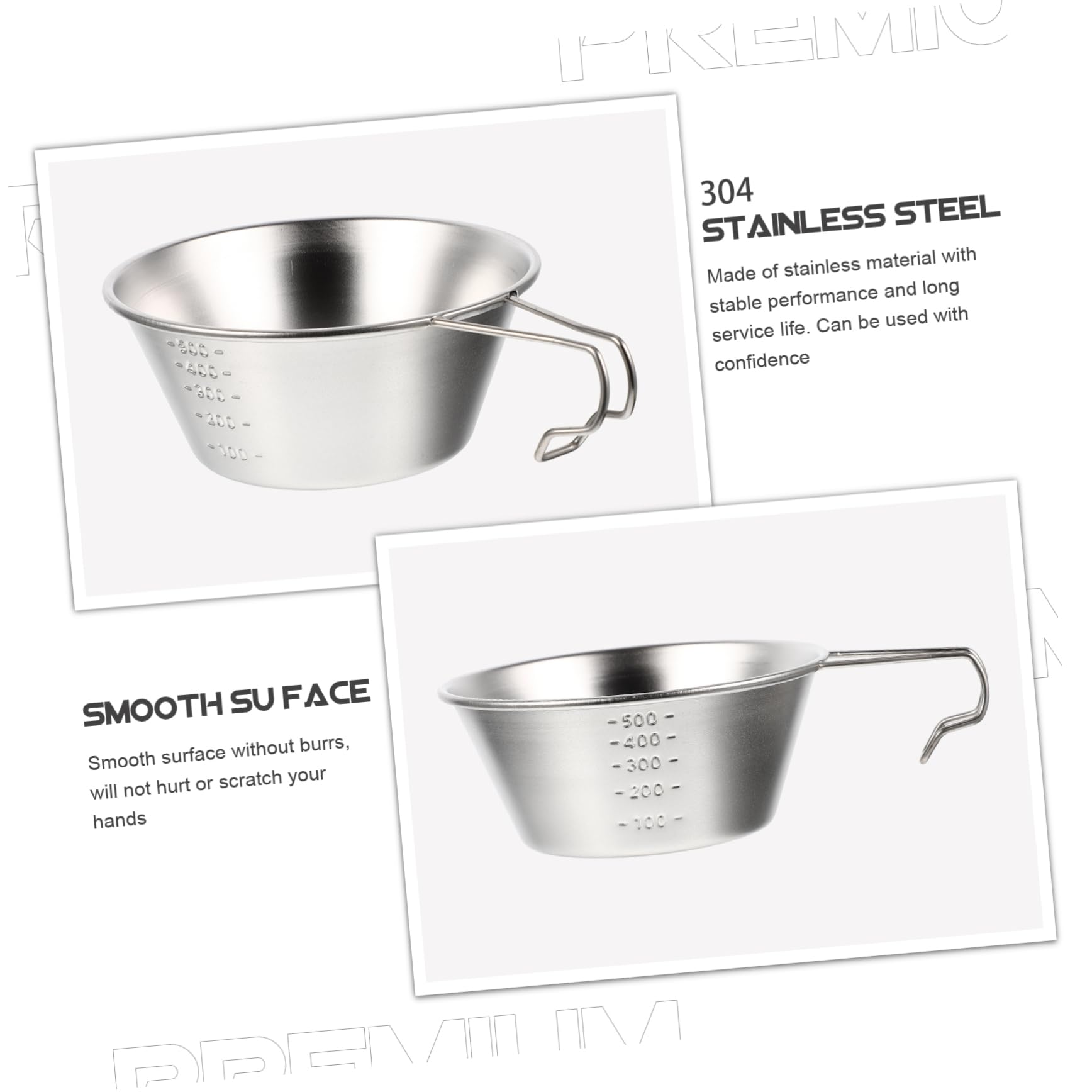 Abaodam 3stücke Edelstahl Schale für Camping Multifunktions-wasserbecher zum Picknick Kompakte Makgeolli-schüssel Wiederverwendbar