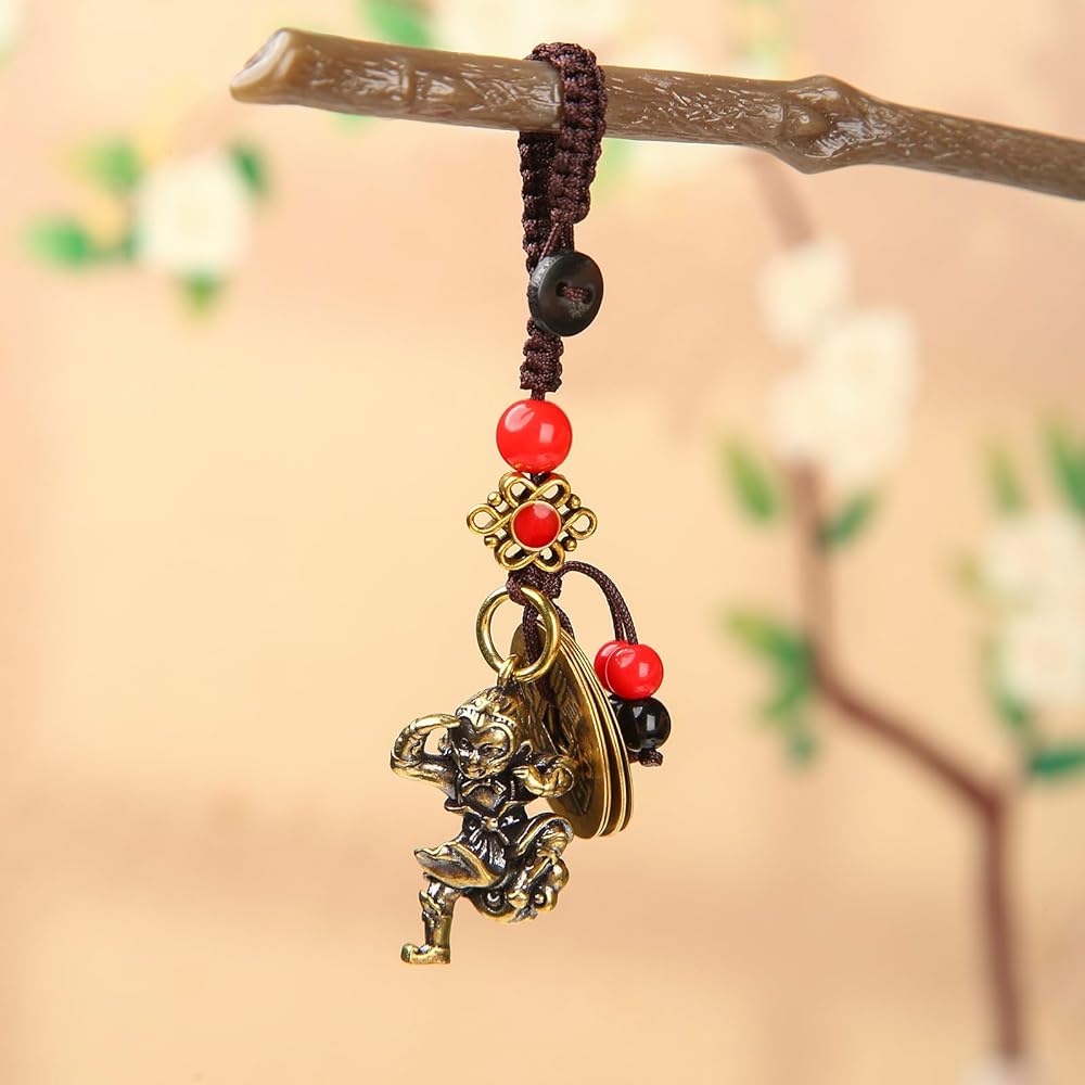 Amazon.com: Mansiyuyee The Monkey King Sun Wukong Statue Keychain