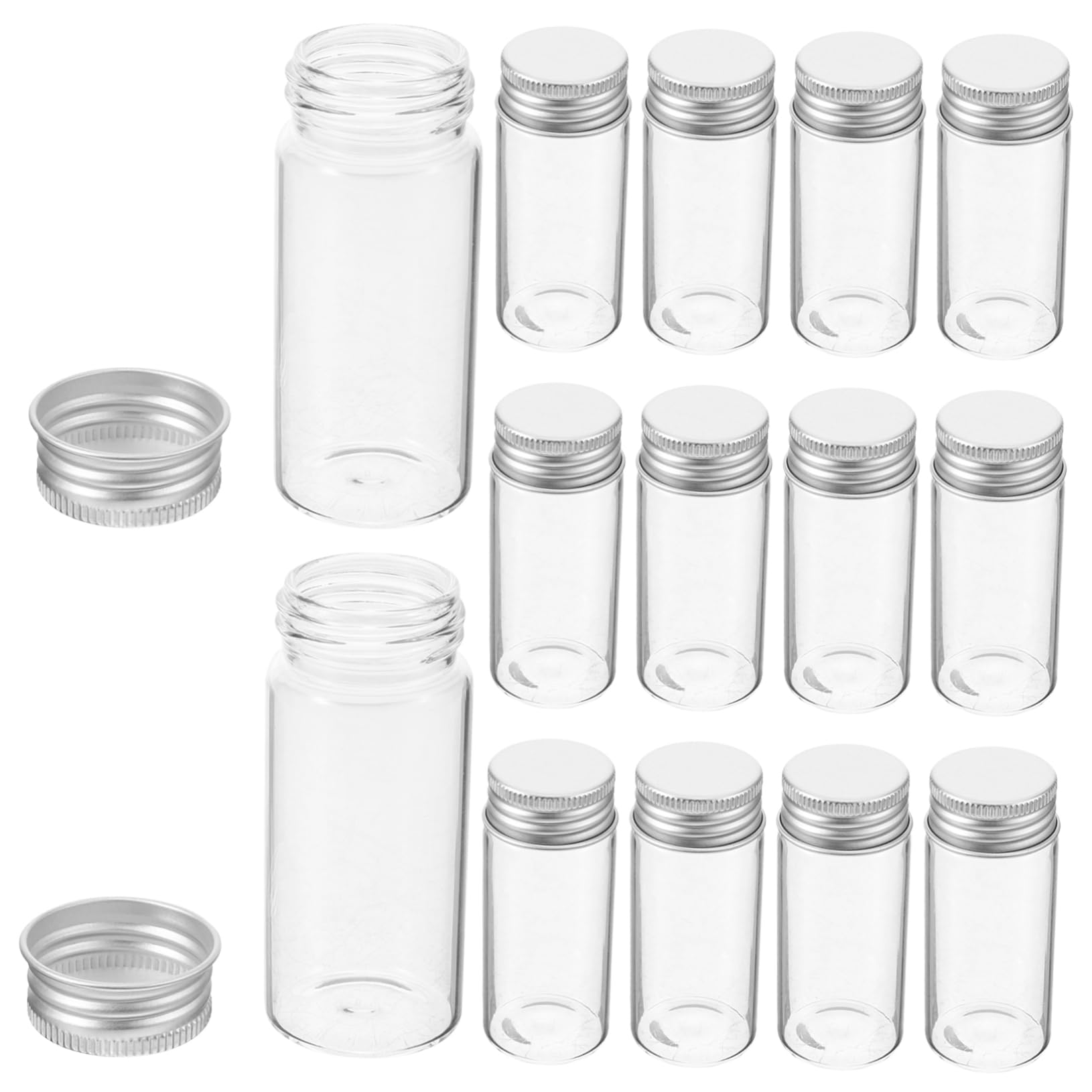Cabilock 2 Series Botella Sellada por Tubo De Ensayo Pequeño Prueba Laboratorio Tapa Hermético Tubos Tubo Transparente Tubo De Vidrio Tubo De Ensayo Científico Planchar Piezas*2