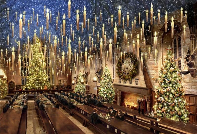 Ceaco - Thomas Kinkade - Harry Potter - The Great Hall - 500 Piece Silver Select Jigsaw Puzzle - Festive Christmas Puzzles for Adults – Precision-Cut Pieces, Winter Artwork, and Hours of Holiday Fun​