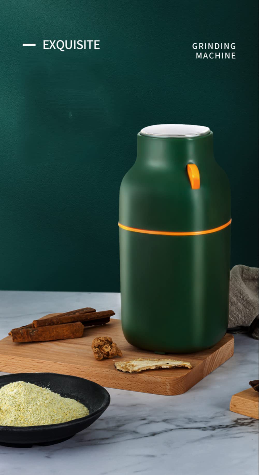 LPY Molinillo Seco De Café EléCtrico para El Hogar Molinillo De Grano Molinillo EléCtrico PequeñO Molinillo De Prensa PortáTil para Exteriores Lavable Y Recargable (Negro Verde)-Green