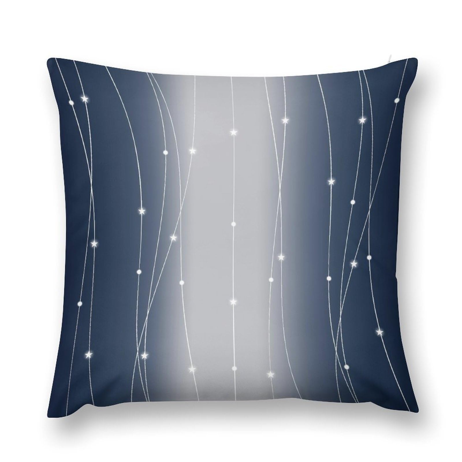 moderw Navy Blue Grey Throw Pillow Cover Geometric Aesthetic Ombre Gradient Couch Pillowcases Wave Stripe Dots Stars Pillows Cushion Case for Sofa Bed Chair 18x18inch