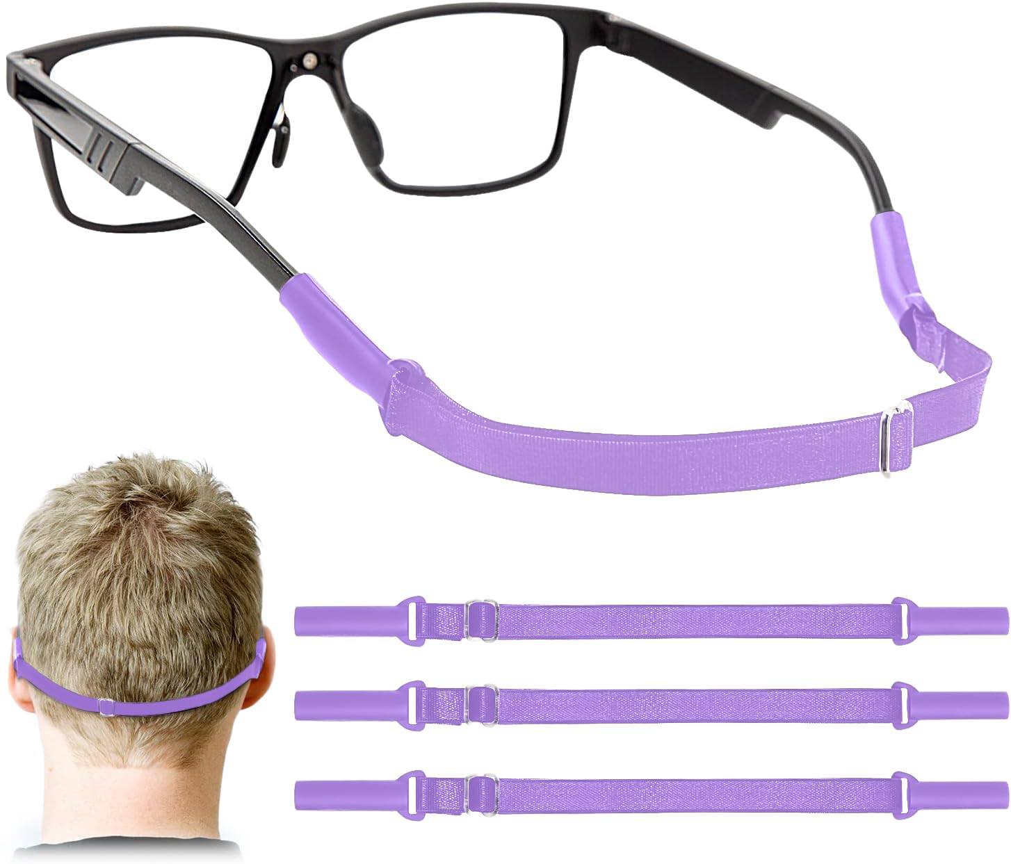 Enenfly Adjustable Glasses Straps - 3 Pack No Tail Eyewear Retainer for Men, Women, Kids – Fits Eyeglasses &amp; Sunglasses