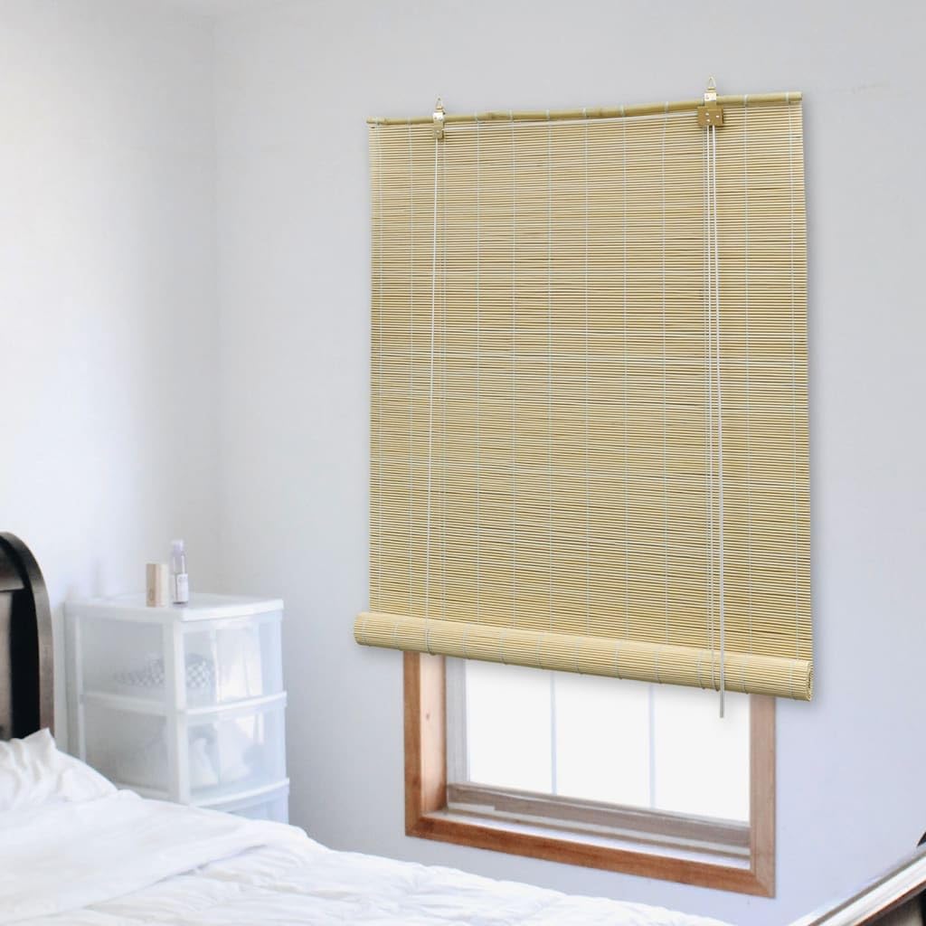 Store Roulant en Bambou Naturel 80x220 cm, Protection Solaire tamisant pour fenêtre, volet occultant Facile à Fixer, idéal pour intimité et Isolation Thermique intérieure