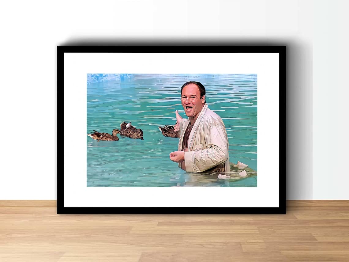 LILHXIU The Sopranos Poster And Prints Tony Soprano And Ducks Wall Art Canvas Painting Picture For Living Room Bathroom Wall Decor Unframed 12x20inch