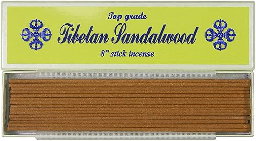 Incienso de palo de sándalo tibetano de grado superior de 8 pulgadas, 100% natural, J007Tr-r1
