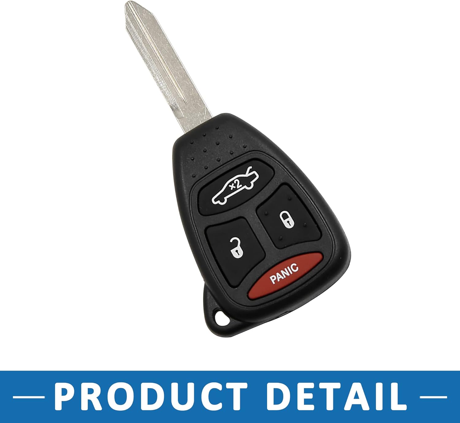 2 Button Key Fob Cover OHT692427AA Keyless Entry Remote Fob Replacement for Jeep Liberty 2008-2013 Black - Image 6