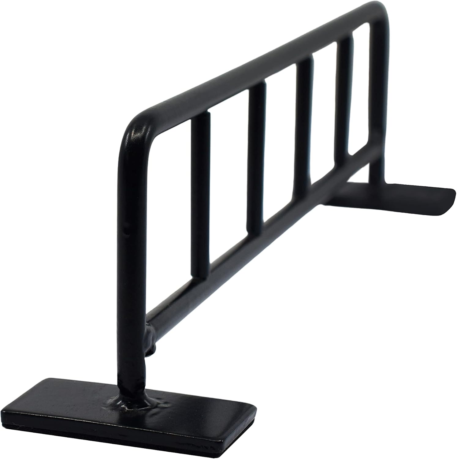 Teak Tuning Bike Rack Style Fingerboard Rail, 10" - Custom Designed Premium Solid Steel Construction, Matte Powder Coated Finish in Black - Superior Non-Slip Foam Feet