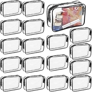 Gigicloud 18pcs Transparent Cosmetic Bag, PVC Clear Makeup Bags with Zipper Waterproof Travel Makeup Bag Zippered Makeup Pouch for Bathroom,Organizing,Vacation and Travel