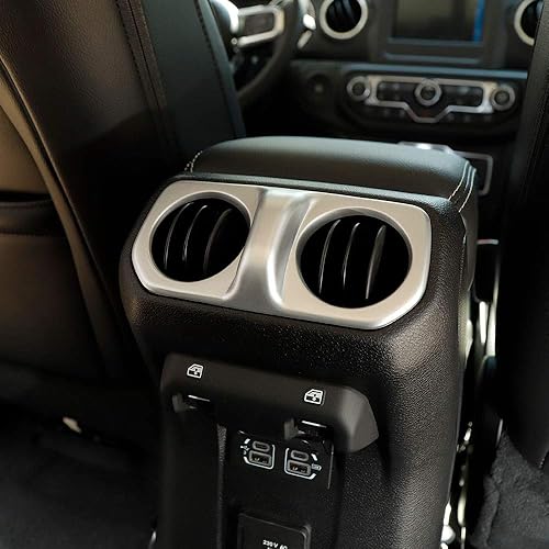 Vista 37 de Cubierta de ventilación trasera de aire acondicionado, accesorios interiores de fibra de carbono para Jeep Wrangler JL Gladiator JT Sahara