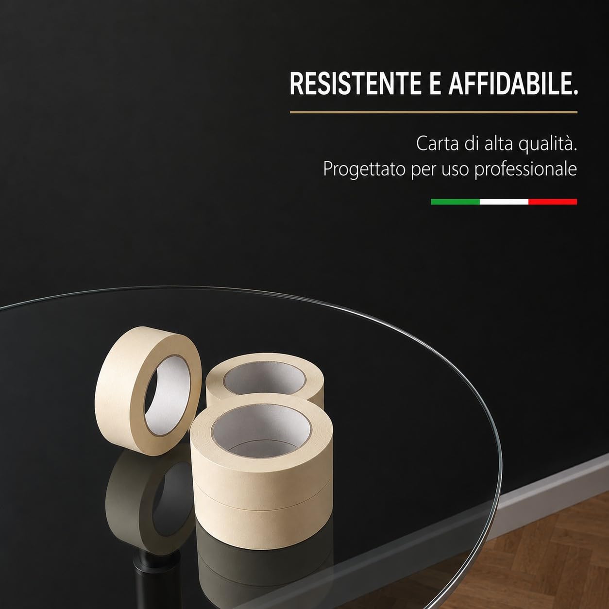 TANIASHOP Nastro Adesivo Carta Gommata 48 Rotoli 38mm X 50mt per Mascheratura imbianchino Carta Professionale Riciclabile Resistente Preciso e Versatile Nastro per Carrozziere e Lavori di Pittura