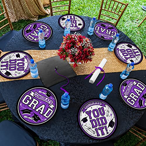 Gatherfun 2023 Graduation Party Supplies Purple Dinnerware Disposable Paper Plates For Congrats Grad Party Decorations, Serve 80 #TOP5