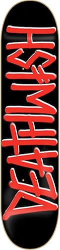 DEATHWISH DEATHSPRAY SKATEBOARD DECK-8.25 BLKROJO con MOB GRIP