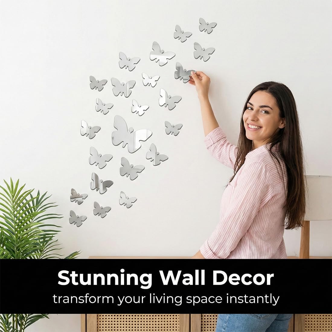 36 sztuk motyle 3D lustro trójwymiarowe akrylowe zdejmowane naklejki ścienne DIY dekoracja ścienna do domu/hotelu/salonu/sypialni/kuchni/pokoju dziecięcego