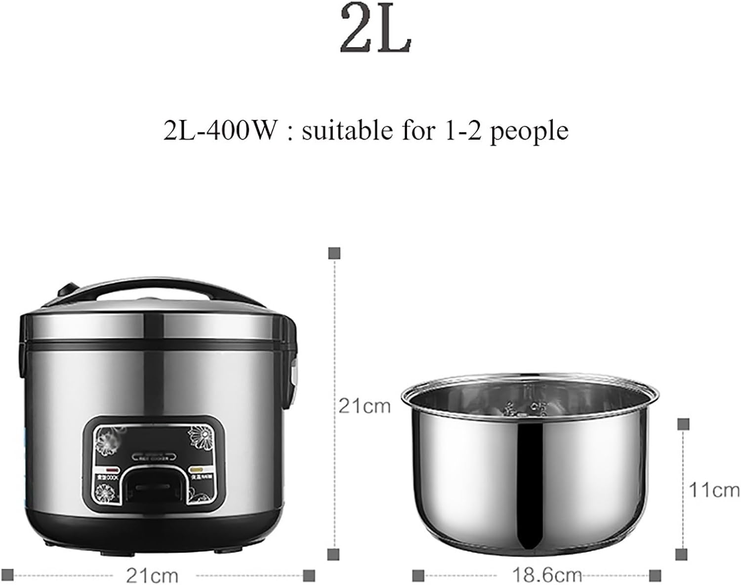 Rice Cooker (2-5L) Home Multi-function 201 Stainless Steel Inner Rice Cooker, Small Appliances Can Accommodate Up To 1-7 People 220-240V US/EU(3L)