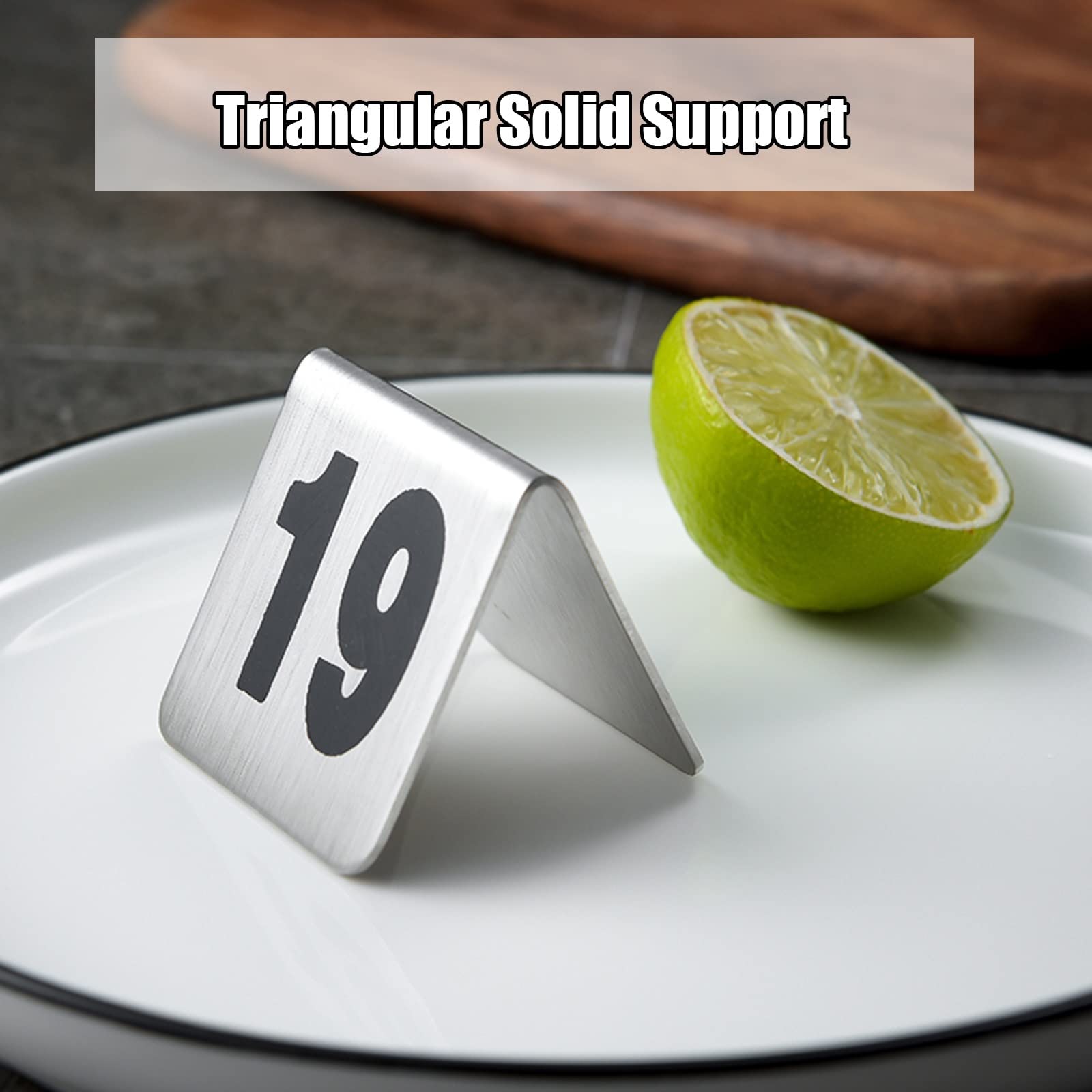 portafotos para mesas， VS- Tarjetas de números de mesa apilables 1-50/100 - Estilo tienda de campaña - Digital de doble cara - Placa de letreros de mesa for restaurantes, cafeterías, clubes/1 a 100(1