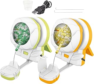 Spinner eléctrico de cuentas, herramienta de joyería recargable por USB, cargador de cuentas de arcilla con 3 agujas, kit giratorio automático, fabricación rápida de collares, material ABS, 3.9 x 3.3