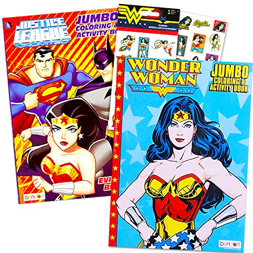 Wonder Woman Coloring and Activity Super Set -- Wonder Woman Books with Wonder Woman Stickers and Justice League Coloring Book (Wonder Woman Party Pack)