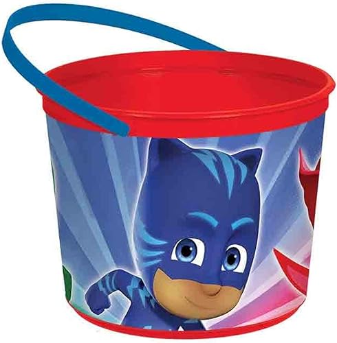 Amscan PJ Masks - Contenedor de recuerdo | 4 1/2 pies x 6 1/4 pies | Azul/Rojo - 1 unidad