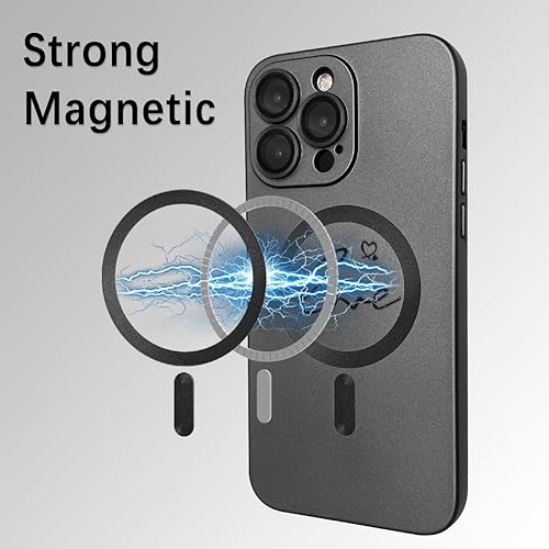 Miniatura 5 de ZIYE Funda magnética para iPhone 14 Pro Max, funda de silicona con protector de lente de cámara para mujeres y hombres, compatible con MagSafe Cute