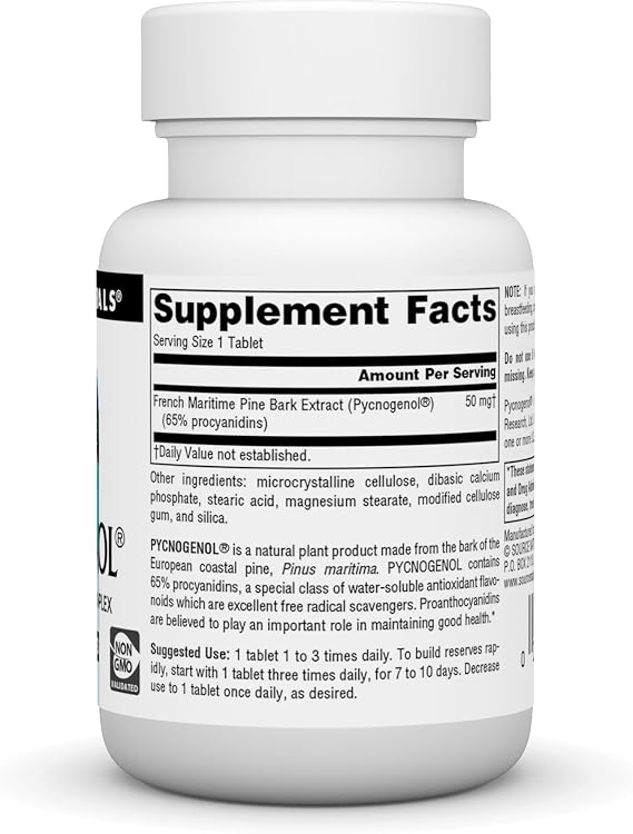 Source Naturals Pycnogenol 50 mg Proanthocyanidin Complex - 60 Tablets