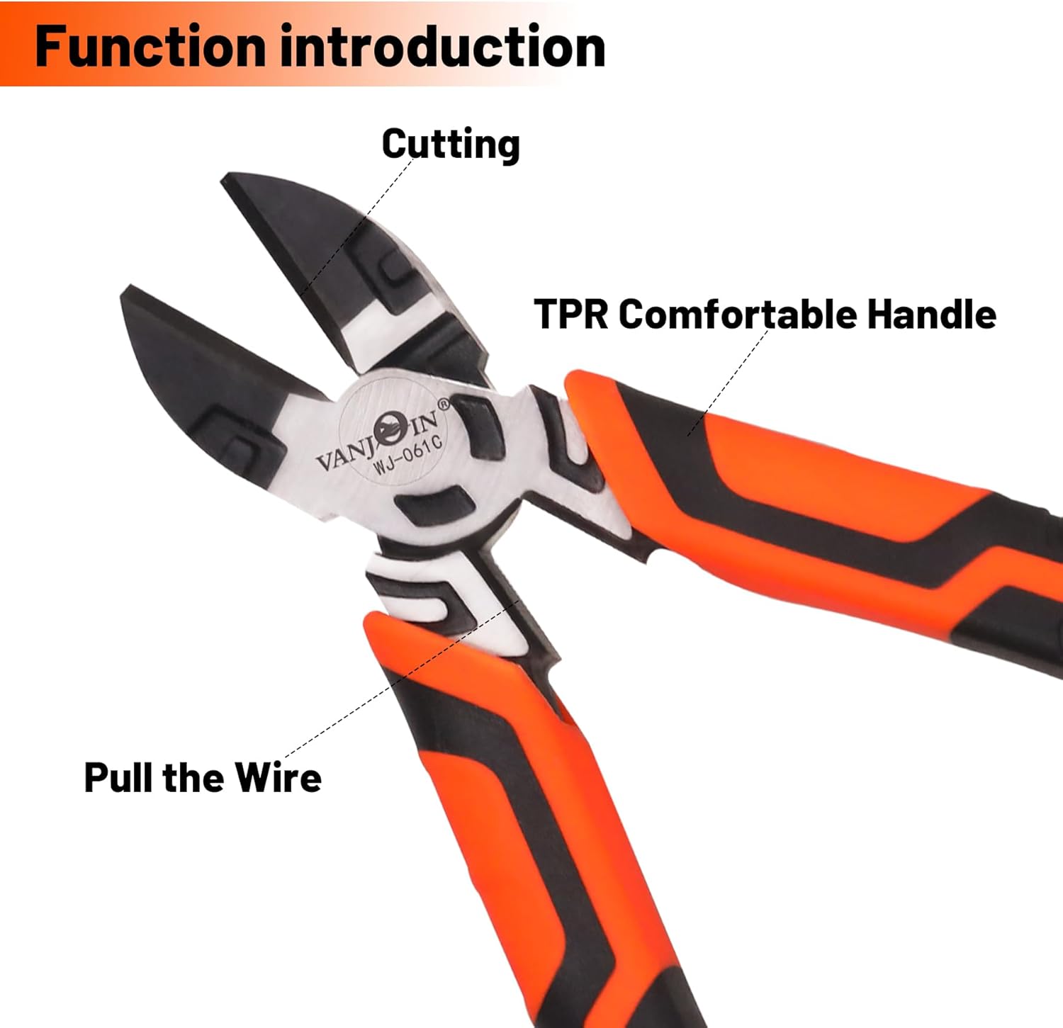 6.5 Inch Side Cutting Pliers, High Leverage Diagonal Wire Cutters with Ergonomic Non-Slip Handle for Electrical Work, DIY Home Repairs – Ideal for Copper or Aluminum Wires, Jewelry Making