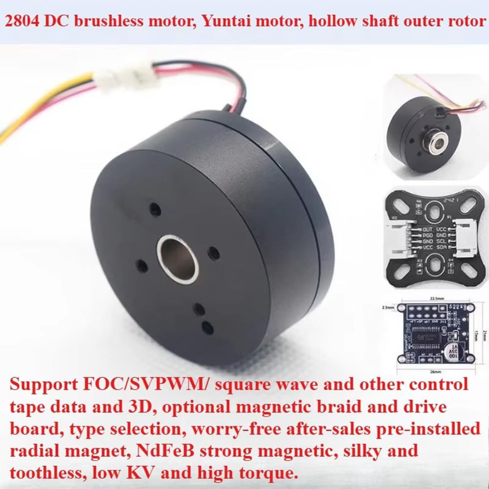 Zestaw Silnika Bezszczotkowego DC 2804 Z Enkoderem Magnetycznym AS5600 I Płytką Sterującą, Neodymowy Magnetyczny Silnik Bldc Z Wałem Drążonym I Wirnikiem Zewnętrznym Obsługuje Sterowanie FOC