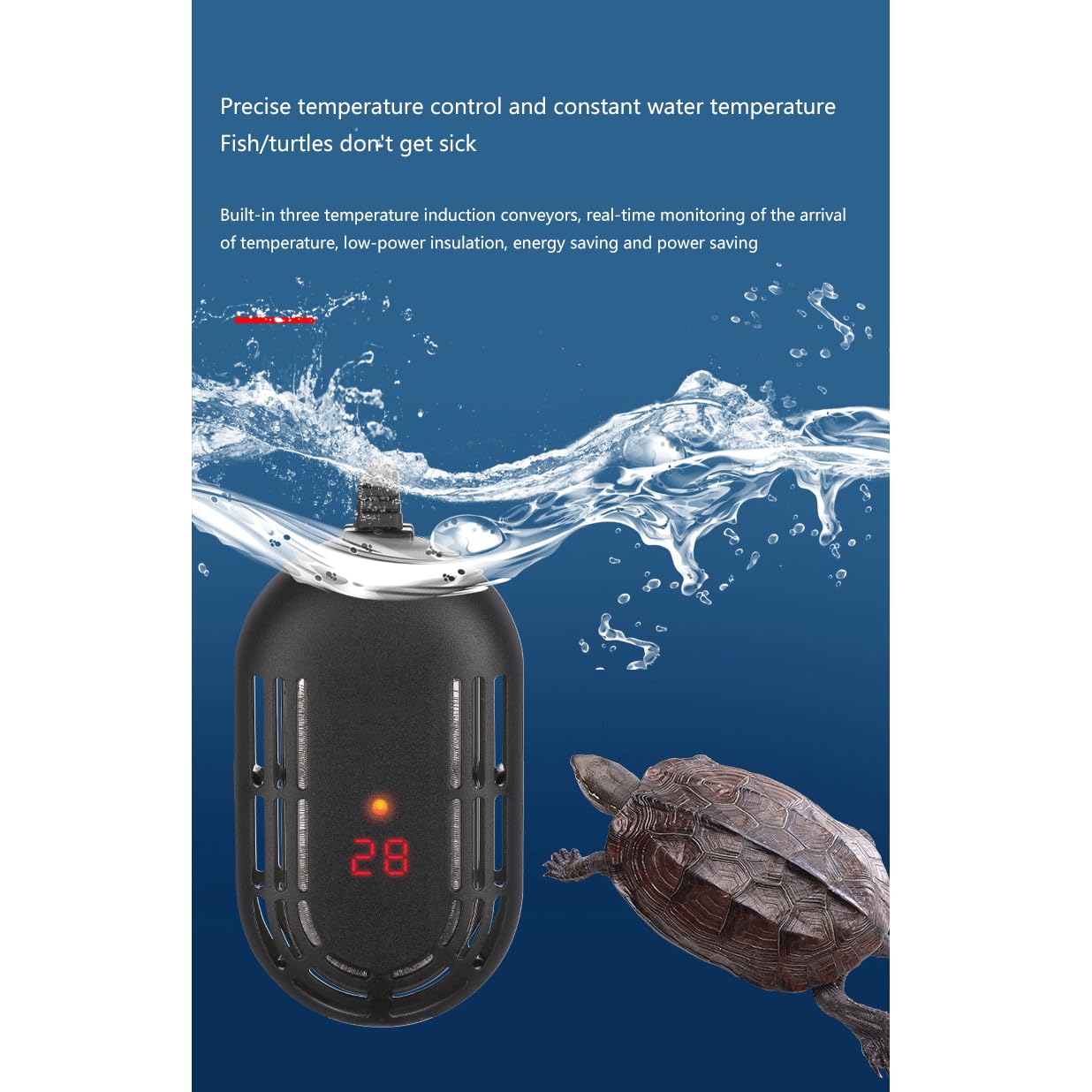 Riscaldatore per Acquario a Prova di Esplosione a Temperatura costante Automatica con Controllo elettronico della Temperatura, 800 W (800 W)