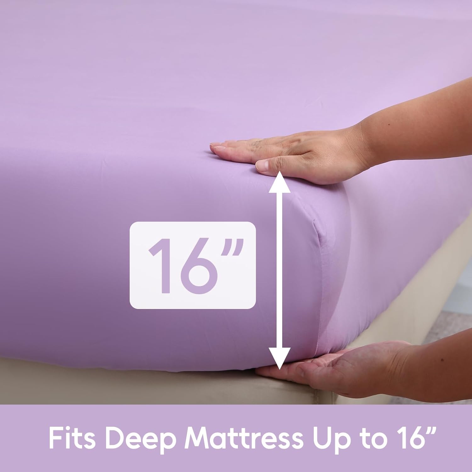 LONAVA Floral Queen Size Bed Sheet Set, 6 Piece, Deep Pocket Taro Purple Fitted Sheet, Comfy & Breathable Patterned Flat Sheets, Premium Microfiber, Tropical Botanical Verdure Printed - Image 4