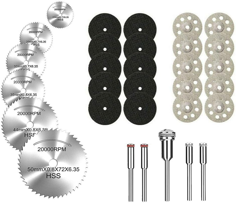YEEZUGO 10 pcs Diamond Cutting Wheel Cut Off Discs Coated Rotary Tools W/Mandrel 22mm for Dremel (Cutting Wheel Kit)