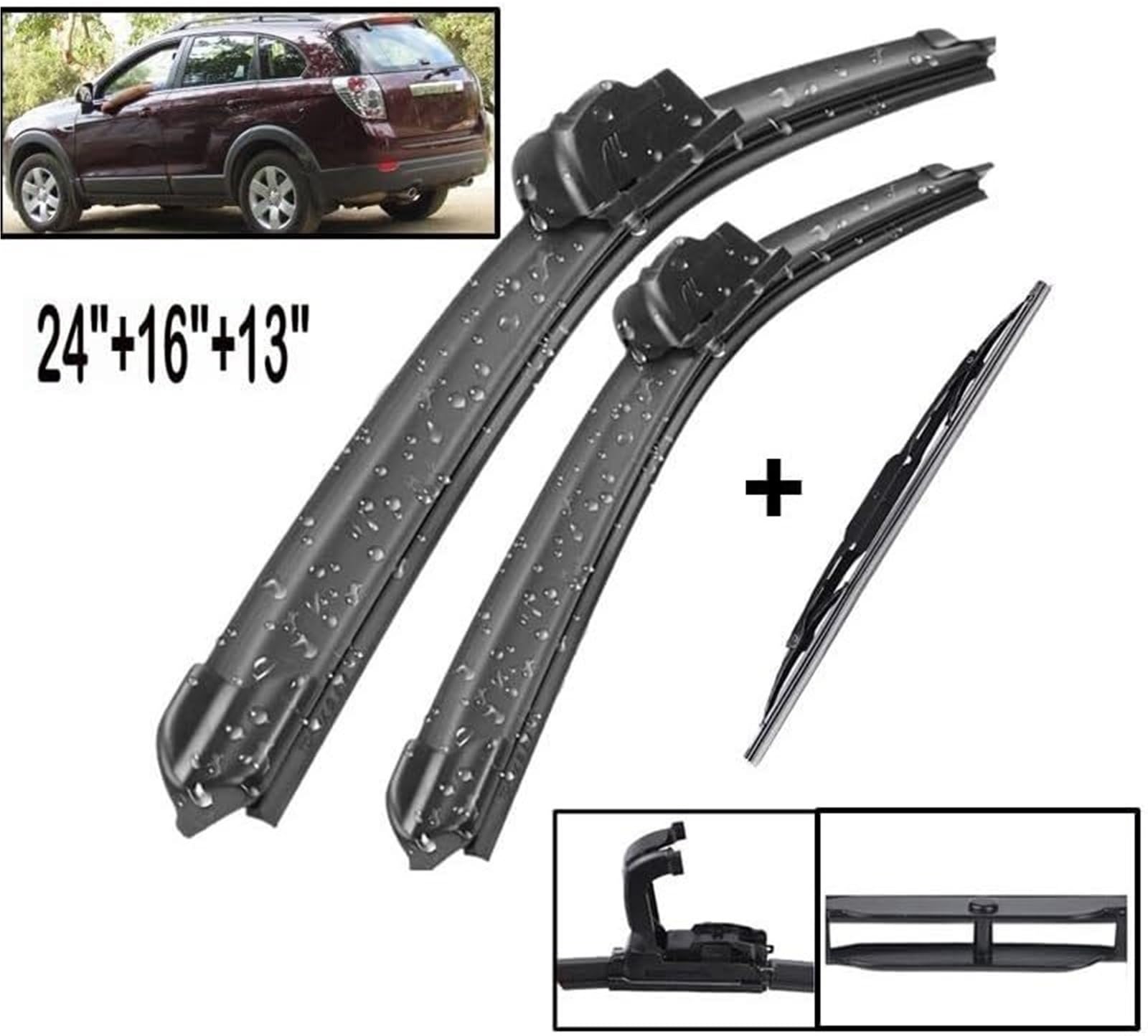 Tergicristalli Kit spazzole tergicristallo anteriori e posteriori per parabrezza e finestrini per Chevrolet per Captiva