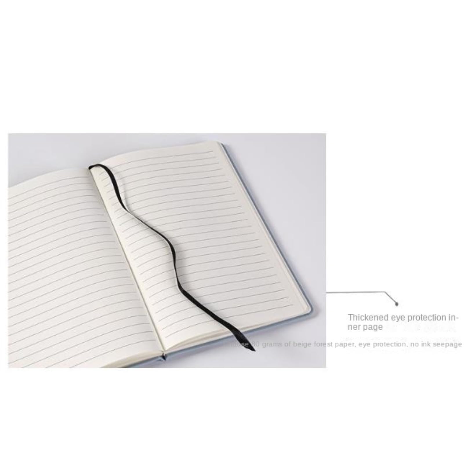Bloc-Notes libreta Cuaderno De Tapa Dura A5 con Tiras For Oficina, For Trabajar Y Estudiar Material Escolar(Black)