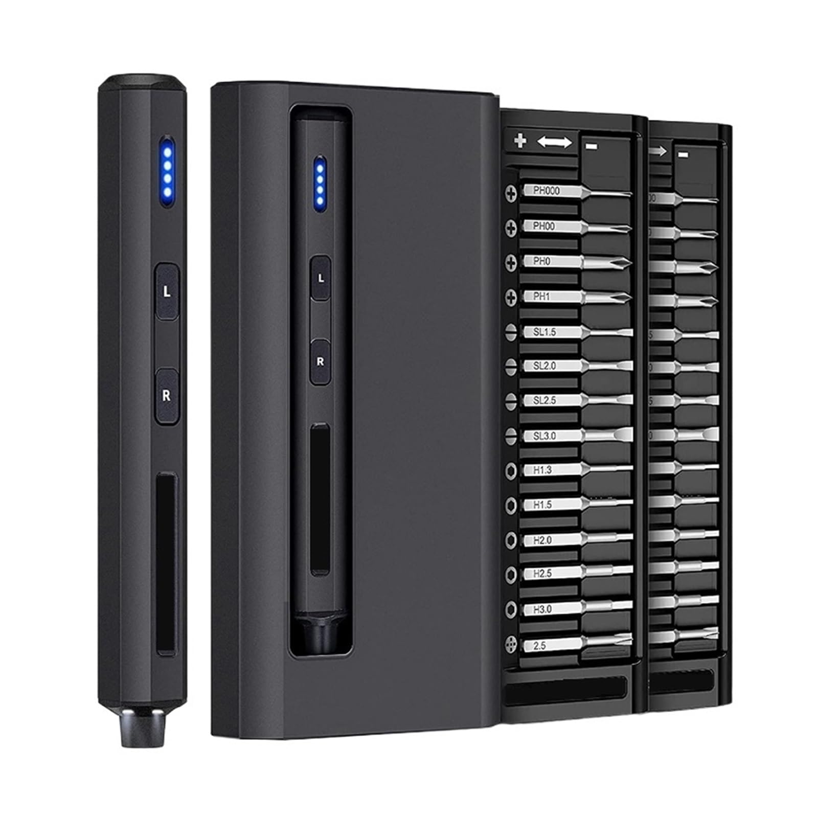 Zestaw Mini Wkrętaków Elektrycznych 28 W 1 Magnetycznych Bitów Precyzyjnych Akumulatorowych Bez Wysiłku Do Różnych Zadań Naprawczych(Black)